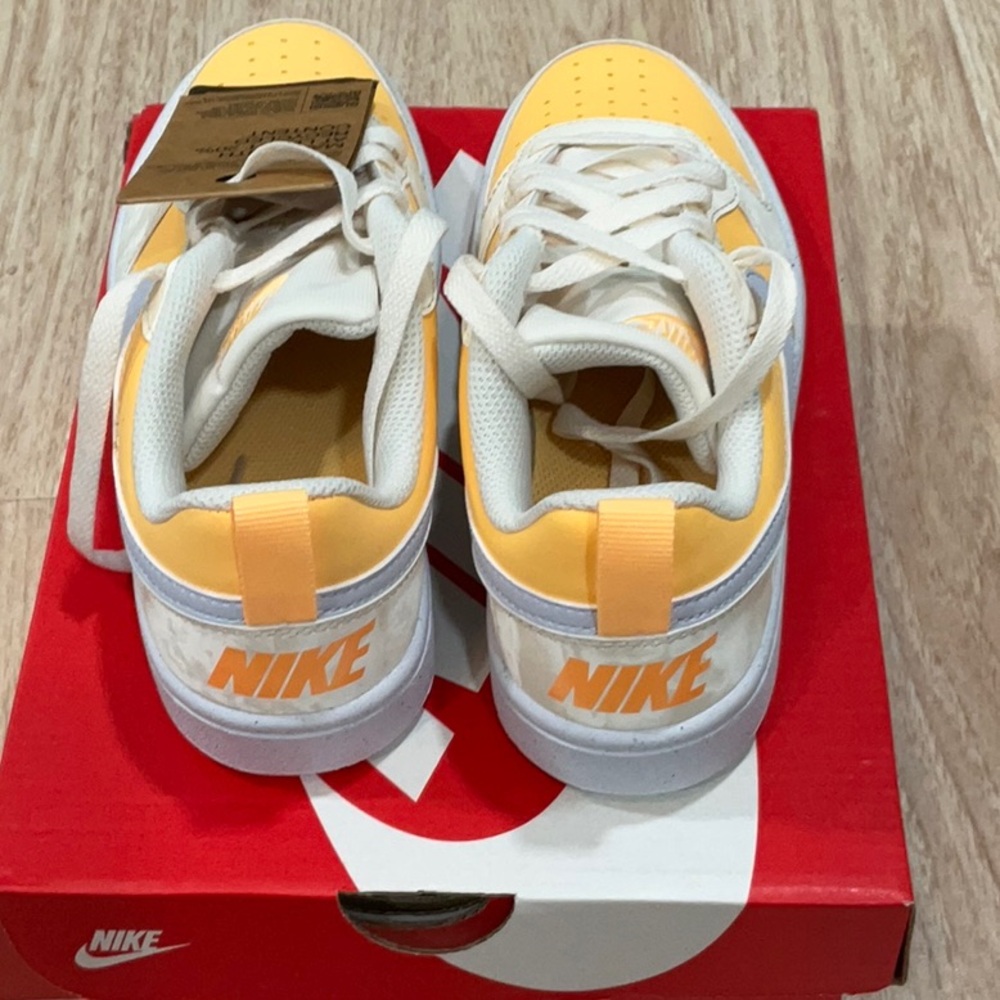 Nike Kids neon Orange and Gray Sneakers - Picture 2 of 8